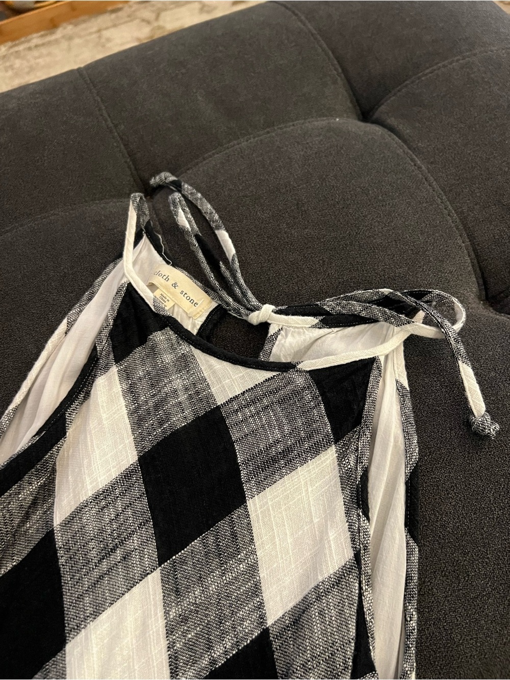 Anthropologie Cloth & Stone Frayed Gingham Dress - Picture 8 of 10